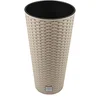 Image de PROSPERPLAST Pot de Fleur Cache Pot rato Square Moment tubus 25 cm H x 47,6 Cappuccino Partie e Point 5