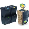 Image de Lot de 4 poubelles de recyclage 100L Prosperplast Sortibox en plastique de couleur anthracite