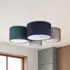 Image de Euluna Plafonnier Boucle à 4 lampes bleu/vert/cappuccino/gris