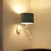 Image de Duolla Applique murale Roller, cordon menthe, blanc, avec lampe de lecture