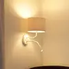 Image de Duolla Applique murale Roller, cordon blanc, blanc, avec lampe de lecture