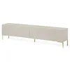 Image de Selsey Meuble TV Armoire De Télévision 175 cm 2 Portes À Lamelles sur Pieds Doré Gris Beige Lammelo