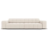 Image de Cosmopolitan Design - Canapé Velours Chicago 4 Places beige clair - 244x102x70 cm OS