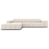 Image de Cosmopolitan Design - Canapé d'angle Gauche Velours Chicago 4 Places beige clair - 284x166x70 cm OS
