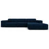 Image de Cosmopolitan Design - Canapé d'angle Droit Velours Chicago 4 Places bleu roi - 284x166x70 cm OS