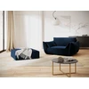 Image de Mazzini Sofas - Pouf velours Vanda 1 place Bleu Roi - 100x80x38 cm OS