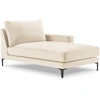 Image de Mazzini Sofas - Méridienne Velours Droite Venus beige clair - 160x104x90 cm OS