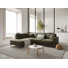 Image de Mazzini Sofas - Canapé d'angle gauche velours Venus 5 places Vert - 254x185x90 OS