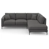 Image de Mazzini Sofas - Canapé d'angle Droit Venus 5 Places gris foncé - 254x185x90 cm OS