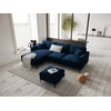 Image de Mazzini Sofas - Canapé d'angle droit velours Venus 4 places Bleu Roi - 248x160x90 cm OS