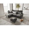 Image de Mazzini Sofas - Canapé d'angle droit velours Venus 4 places Gris Clair - 248x160x90 cm OS