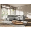 Image de Mazzini Sofas - Canapé d'angle gauche tissu structurel Venus 4 places Gris Clair - 248x160x90 OS