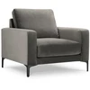 Image de Mazzini Sofas - Fauteuil en velours Venus 1 place Gris Clair - 92x92x90 cm OS