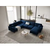 Image de Mazzini Sofas - Canapé d'angle Panoramique (Côté droit) velours Venus 6 places Bleu Roi - 326x236x90 cm OS