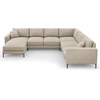 Image de Mazzini Sofas - Canapé Panoramique droit Venus 6 Places beige - 326x236x90 cm OS