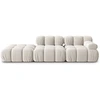 Image de Milo Casa - Chauffeuse Gauche Velours Tropea 4 Places beige clair - 282x94x63 cm OS