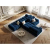 Image de Milo Casa - Chauffeuse Droit Velours Tropea 4 Places bleu roi - 282x94x63 cm OS