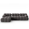 Image de Milo Casa - Canapé Modulable Gauche en Velours Tropea 4 Places gris foncé - 285x157x63 cm OS