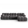Image de Milo Casa - Canapé Modulable Droit en Velours Tropea 4 Places gris foncé - 285x157x63 cm OS