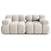 Image de Milo Casa - Canapé Modulable Velours Tropea 2 Places beige clair - 188x94x63 cm OS