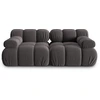 Image de Milo Casa - Canapé Modulaire Velours Tropea 2 Places gris foncé - 188x94x63 cm OS