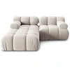 Image de Milo Casa - Canapé Modulaire Velours Tropea 3 Places beige clair - 188x188x63 cm OS