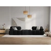 Image de Milo Casa - Canapé Modulaire Velours Tropea 3 Places noir - 188x188x63 cm OS