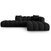 Image de Windsor & Co - Canapé d'angle droit en Velours Halley 5 places noir - 294x175x70 cm OS