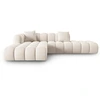 Image de Windsor & Co - Canapé d'angle gauche en Velours Halley 5 places beige clair - 294x175x70 cm OS