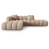 Image de Windsor & Co - Canapé d'angle gauche en Velours Halley 5 places beige - 294x175x70 cm OS