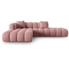 Image de Windsor & Co - Canapé d'angle gauche en Velours Halley 5 places rose - 294x175x70 cm OS