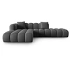 Image de Windsor & Co - Canapé d'angle gauche en Velours Halley 5 places gris - 294x175x70 cm OS