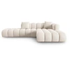 Image de Windsor & Co - Canapé d'angle droit en Velours Halley 5 places beige clair - 294x175x70 cm OS