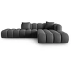 Image de Windsor & Co - Canapé d'angle droit en Velours Halley 5 places gris - 294x175x70 cm OS