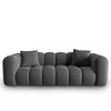 Image de Windsor & Co - Canapé modulaire en Velours Halley 3 places gris - 228x87x70 cm OS