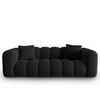 Image de Windsor & Co - Canapé modulaire en Velours Halley 3 places noir - 228x87x70 cm OS