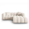 Image de Windsor & Co - Canapé d'angle droit en Velours Halley 3 places beige clair - 228x175x70 cm OS
