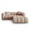 Image de Windsor & Co - Canapé d'angle droit en Velours Halley 3 places beige - 228x175x70 cm OS