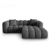 Image de Windsor & Co - Canapé d'angle droit en Velours Halley 3 places gris - 228x175x70 cm OS