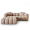 Image de Windsor & Co - Canapé d'angle gauche en Velours Halley 3 places beige - 228x175x70 cm OS