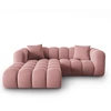 Image de Windsor & Co - Canapé d'angle gauche en Velours Halley 3 places rose - 228x175x70 cm OS