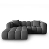Image de Windsor & Co - Canapé d'angle gauche en Velours Halley 3 places gris - 228x175x70 cm OS