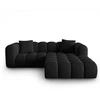 Image de Windsor & Co - Canapé d'angle droit en Velours Halley 3 places noir - 228x175x70 cm OS