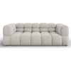 Image de Mazzini Sofas - Canapé Velours Aster 3 Places ivoire - 214x102x75 cm OS