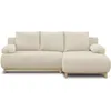 Image de Canapé dangle droit convertible MIKA 3 places - Velours côtelé beige - Coffre de rangement - L218 x P98/145 x H84 cm