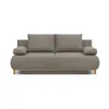 Image de Canapé convertible - 3 places - MIKA - Tissu beige - Coffre de rangement - L 192 x H 84 x P 93 cm