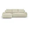 Image de Canapé dangle gauche convertible 4/5 places MILO - Velours côtelés beige - Coffre de rangement - L 264 x H 84 x P 99/145 cm