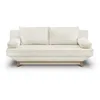 Image de Banquette convertible 3 places TEIJO - Tissu bouclette beige - Coffre de rangement - L187 x P91x H82 cm