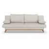 Image de Banquette convertible - 3 places - NAOTO - Tissu beige - Coffre de rangement - 202 x 98 x 98 cm