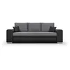 Image de Canapé convertible avec coffre de rangement 3 places - INDIAN - Tissu bicolore gris / anthracite et pieds chrome - L250xH88xP98cm